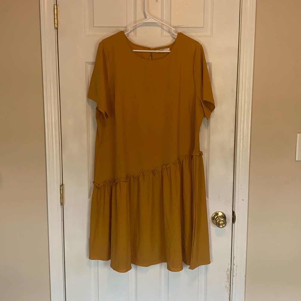 Smock Dress with Asymmetrical Hem